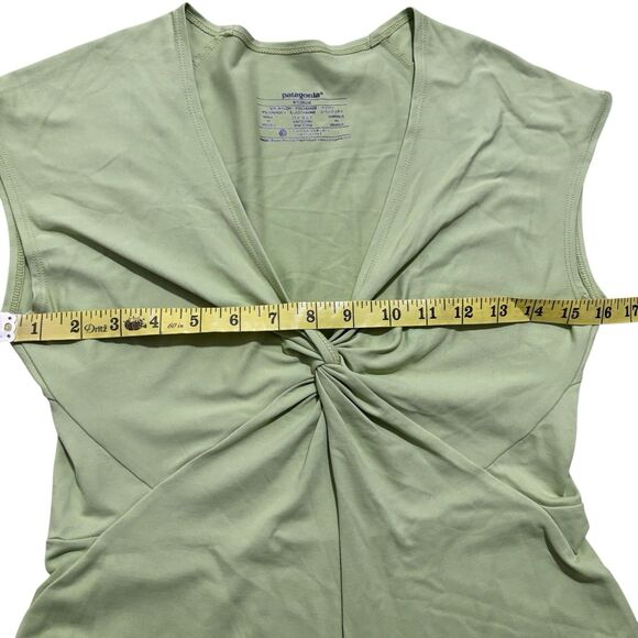 Patagonia Banda Dress Medium Green Twist Front Midi Sleeveless Stretch Gorpcore - Picture 7 of 7